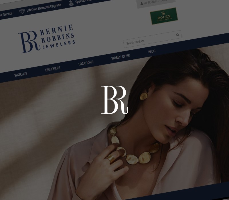 NJ Website design project - Bernie Robbins Jewelers